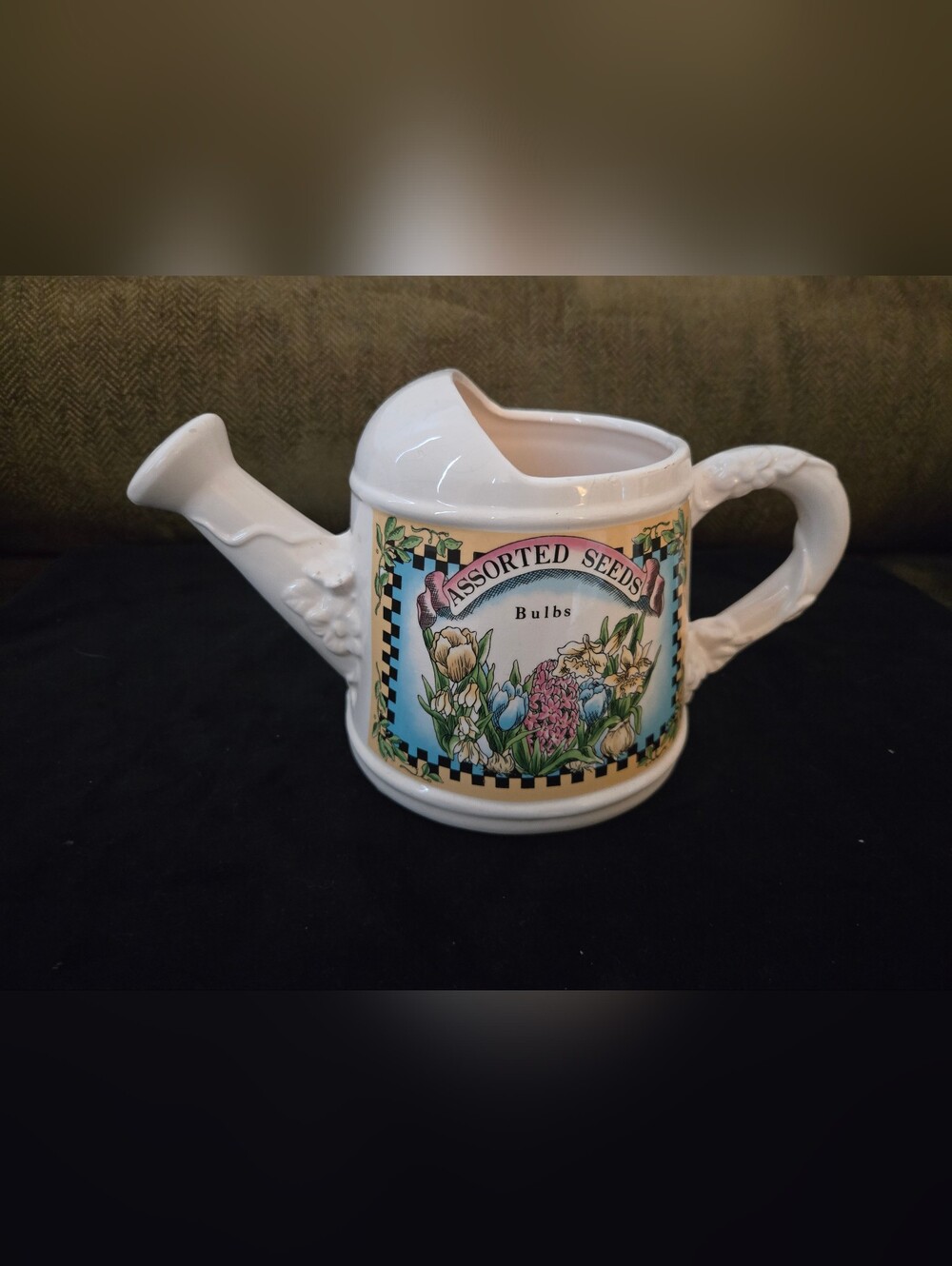 Ceramic Watering Can Planter with Assorted Seeds Floral Label